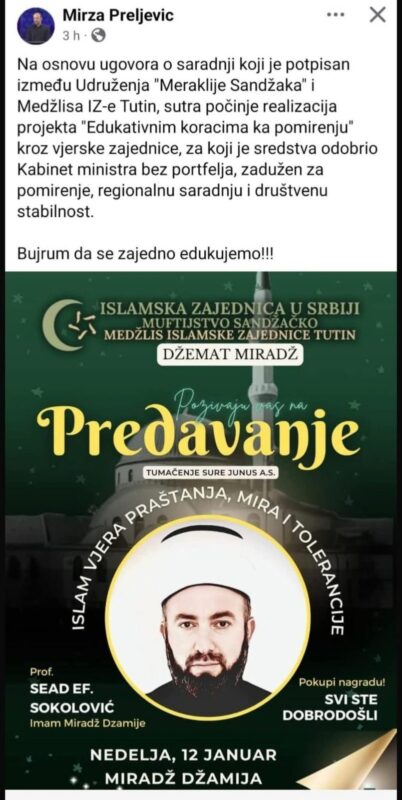 FB objava Mirze Preljevića