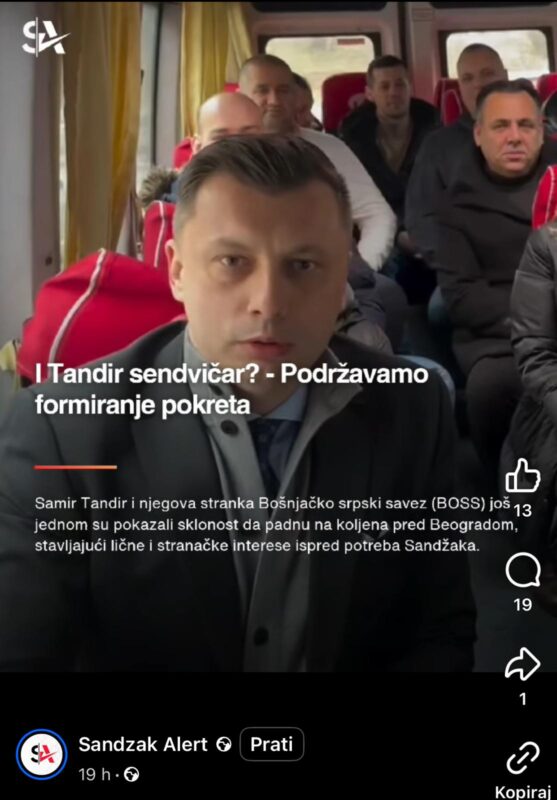 Targetiranje Samira Tandira od strane Rijada Škrijelja koji je pod direktno kontrolom Usame Zukorlića