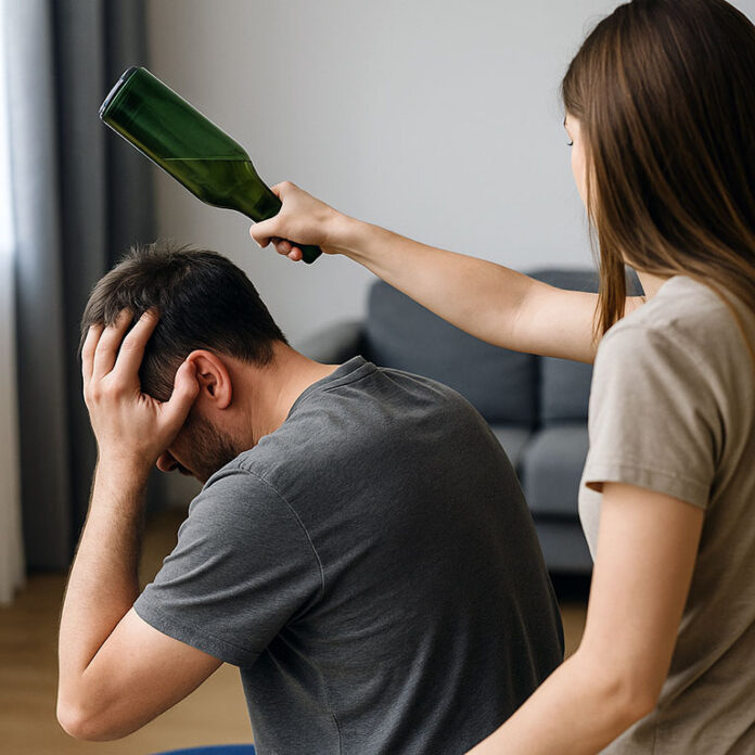 zena bije muskarca, nasilje zene