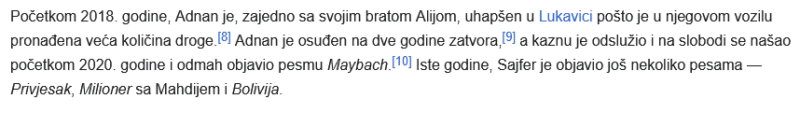 Dio kriminalne bografije sa wikipedije