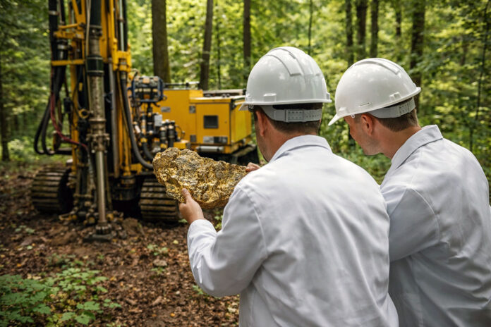 zlato rude rudnik kopanje
