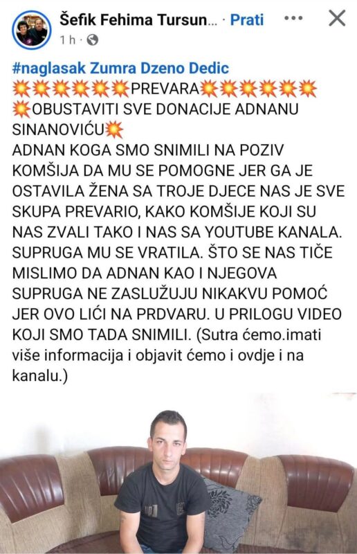 Fb objava kao dokaz